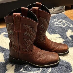 Brown Leather Cowboy Boots boys size 1